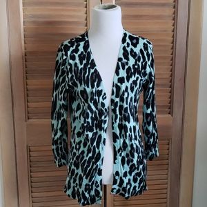 Teal Leopard Cardigan